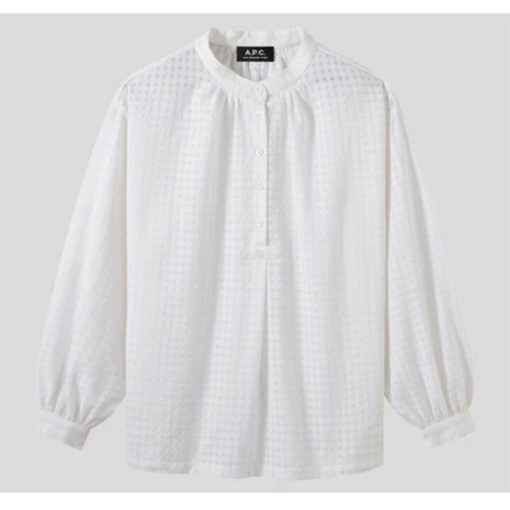 中古】未使用品 アーペーセー A.P.C. ブラウス シャツ バンドカラー  