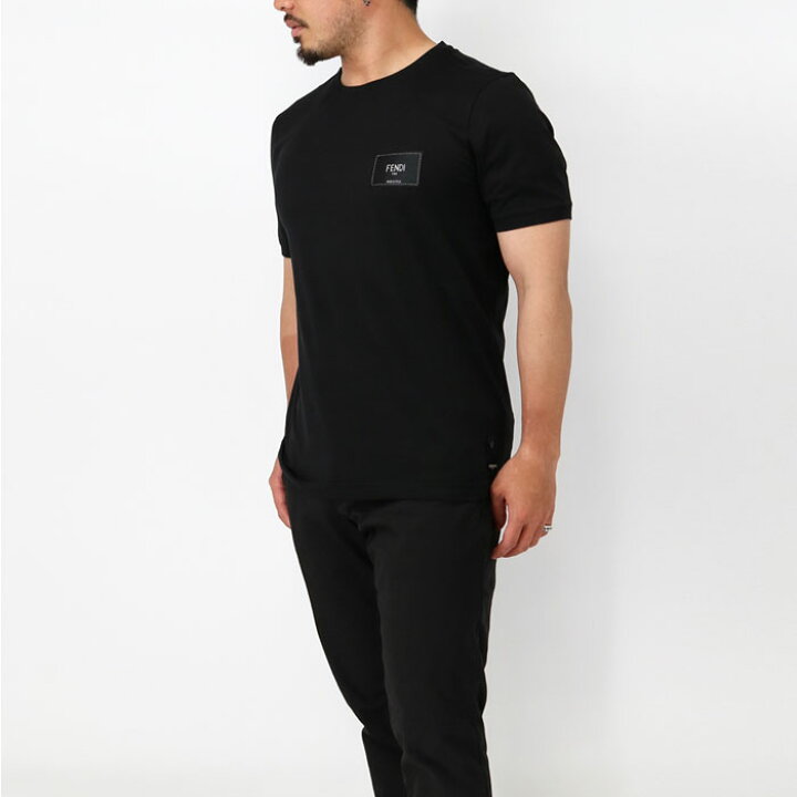 楽天市場】FENDI フェンディ メンズTシャツ FY0894 A9RL ロゴパッチ 