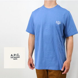A.P.C. APC アーペーセー COEZC H26247 半袖Tシャツ クルーネック カットソー ロゴT メンズ オフホワイト ブルー