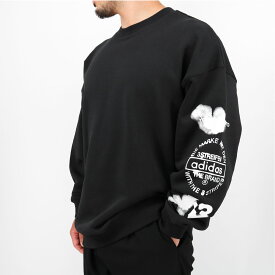 ■Y-3 ワイースリー GRAPHIC CREW SWEAT JX4749 グラフィック クルー スウェット 袖プリント 袖ロゴ 長袖 LS クルーネック トレーナー メンズ レディース ユニセックス ブランド