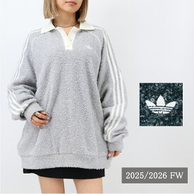 ■adidas Originals アディダス オリジナルス KS7791/KS7790 オーバーサイズポロシャツ OVZD POLO CREW トレフォイルロゴ刺繍 ニット トップス 長袖 スポーツ レディース ブランド