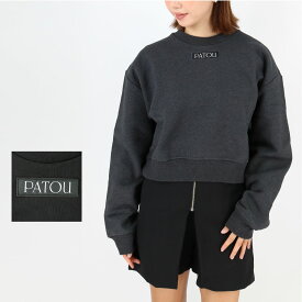 ■PATOU パトゥ ロゴスウェット JE2009995 PATOU LABEL SWEATSHIRT ショート丈 裏起毛 長袖 トレーナー クルーネック レディース ブランド