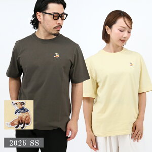 ��MAISON KITSUNE ���]���L�c�l ���ST�V���c QM00102KJ7026 DREAMING FOX COMFORT TEE �����Y ���� �N���[�l�b�N ���f�B�[�X ���j�Z�b�N�X SS TEE �R�b�g�� �u�����h