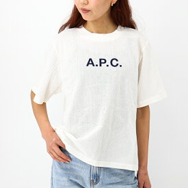 A.P.C. APC アーペーセー COGAF F26179 半袖Tシャツ クルーネック メッシュ トップス カットソー ロゴT レディース 白 黒 ネイビー