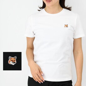 MAISON KITSUNE メゾン キツネ レディースTシャツ LW00105 KJ0008 フォックスヘッド パッチ クラシック ロゴ 半袖 クルーネック SS TEE カットソー