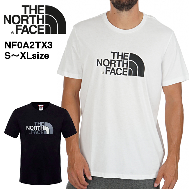 【即納・正規品】【並行輸入】 【THE NORTH FACE】NF0A2TX3 ザ・ノースフェイス M S/S EASY TEE ロゴTシャツ ホワイト ブラック メンズ レディース 半袖 Tシャツ クルーネック ロゴ アウトドア S M L XL