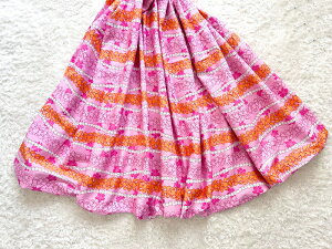 【送料無料】フラダンス◆パウスカート◆ピンク地レイ(コットンポプリン100%)