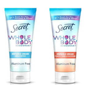 シークレット【全身用】 デオドラント クリーム 85g　白くならないタイプ　SECRET Whole Body Deodorant Cream 女性皮膚科医 共同開発