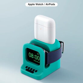 卓上 2in1 Apple Watch /AirPods stand アップルウオッチ スタンド Apple Watch Stand Apple watch シリコン 充電器ステーション アップルウオッチ 充電 スタンド Apple watch3/4/5/6/7 Apple watch全種類対応 滑り止め加工 アップルウォッチ 充電 スタンド ...