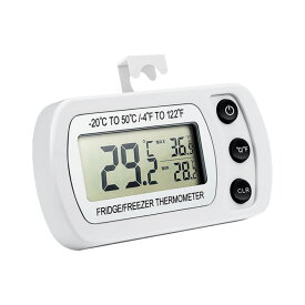 デジタル温度計 ホワイト 冷蔵庫用 IPX3防水 室内/室外用可 高精度 温度測定範囲-20℃~50℃ 置き掛け両用 RIONDOK-WH