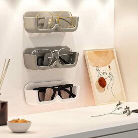 【スーパーSALE限定 ポイント5倍】 眼鏡 置き 壁掛け めがね メガネ 2個セット 洗面所 デスク 小物 入れ 雑貨 サングラス 老眼鏡 送料無料