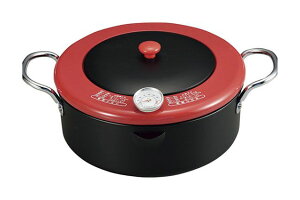 【 厳選 ギフト 送料無料 】 揚げま専科 温度計付 天ぷら鍋 24cm AGM-30 ガスコンロ専用 直火 温度計付 フード付 フタ 蓋付 両手鍋 揚げ物 フライ 日本製