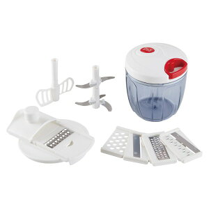 【 厳選 ギフト 送料無料 】 フードチョッパー 手動 フードカッター みじん切りカッター 5枚刃 チョッパー 簡単 時短料理 マルチフードカッター チョッパー 11点セット チリレッド みじん切