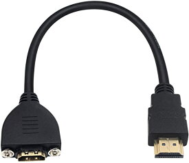 送料無料 HDMIパネルマウント型HDMI 2.0 ケーブル 30cm 金メッキ端子 60Hz 4K HDMI オス-HDMIメス 高画質 HDMI 延長ケーブル (オス-