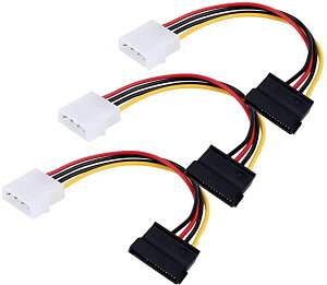 �V���A��ATA�p�d���ϊ��P�[�u�� 3�{�Z�b�g SATA�d���P�[�u�� �X�g���[�g ��������