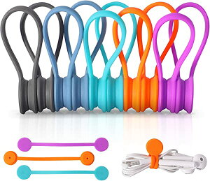 ケーブルクリップ 10個入り 進化版 新型クリップ マグネットクリップ 長型 コードクリップ コード 収納 巻き取り 磁力コード イヤフォン USBケーブル 再利用可能 5色 送料無料