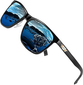 サングラス ウェリントン メンズ 運転 ドライブ フィッシング キャンプ アウトドア 偏光 サングラス 釣り用 UV400 へんこう さんぐらす ブルー sunglasses for men AL-MG合金 3