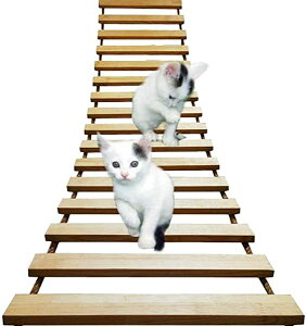 吊り橋 木製 猫ベッド 猫ハシゴ 遊び場 壁掛け ストレス解消 運動不足解消 組み立て簡単 1.4m