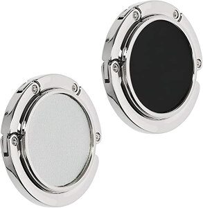 【2個セット】 バッグ フック カバン用 折り畳み バッグハンガー デスク テーブル ハンドバッグに コンパクト テーブルフック フェイクレザー...(黒色 / 白色 / シルバー) 送料無料