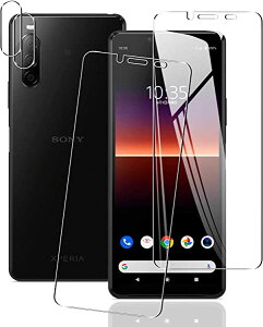 Xperia 10 II ガラスフィルム 【2枚入】 + レンズ保護 フィルム 【2枚入】 docomo SO-41A au SOV43 フィルム 強化ガラス 硬度9H 極薄 さらさら ガラス 指紋防 止 気泡防止 飛散防止 自動吸着 撥油性 耐衝