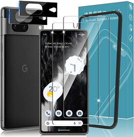 送料無料 Google Pixel 7 ガラスフィルム (2枚)+カメラフィルム (2枚) 日本旭硝子素材 9H硬度 露出オーバー防止 高透過率 気泡防止 貼り付け簡単 ガイド枠付き グーグルピクセル 7 強化ガラス 保護フィルム レンズ保護フィルム [2枚+2枚+ガイ