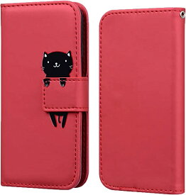 Galaxy A53 5G ケース 手帳型 レザー TPU スマホケース 全面保護 携帯ケース 放熱性 耐衝撃 高級 PUレザー 軽量 着脱しやすい マグネット式 カード収納 横置き タイプ：赤