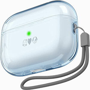 Airpods Pro ��2���� �P�[�X �����ی�J�o�[ ������ LED�� �S�ʕی� �����h�~ �L�Y�h�~ �ϏՌ� �h�o Airpods Pro 2�i2023�j�p (Airpods Pro ��2����, �u���[) ��������