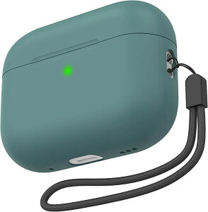 �����^ Airpods Pro2 �P�[�X �V���J�Q���ی�J�o�[ ������ LED�� �S�ʕی� �����h�~ �L�Y�h�~ �ϏՌ� �h�o Airpods Pro ��2����i2023�j�p (Airpods Pro ��2����, Pine Green) ��������