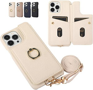 iPhoneXR ケース ショルダー 背面手帳型 スマホケース ストラップ付き リング付き カード入れ スマホストラップ 斜めがけ 大人女子 男子 メンズ 革 耐衝撃 レザー スタンド カバー 首掛け 肩掛
