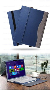 Surface Book 3 2 1 13.5インチ ケース PU レザー ケース スタンド 支柱 保護ケース カバー 着脱可能 ブルー(13.5 inch-surface book 3 2 1 Blue)