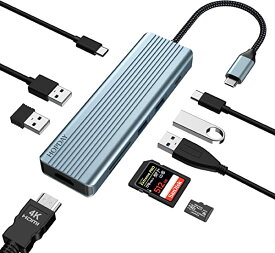 USB Cハブ 9イン1 USB CからHDMI デュアルモニター USB Cアダプター 4K HDMI 100W PD充電 USB 3.0 2.0 SD TFカードリーダー MacBook Pro Air Dell HP Lenovo ノートパソコン Surface Pro用 送料無料