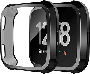 Fitbit Versa 2 P[X Sʕی ϏՌ _炩 bL EȒP TPU EIb` یP[X ^ Jo[ tBbgrbg Versa2 op[ (ubN) 