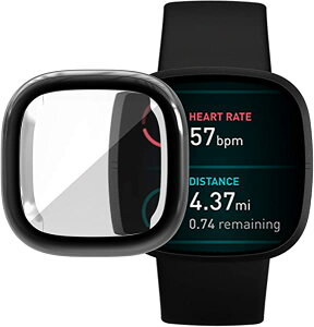 Fitbit Versa 3 P[X Fitbit Sense \tgP[X Sʕی ϏՌ _炩 bL EȒP TPU EIb` یP[X ^ Jo[ tBbgrbg Versa3 Sense op[ (ubN) 
