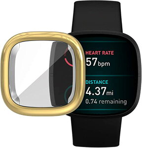 Fitbit Versa 3 P[X Fitbit Sense \tgP[X Sʕی ϏՌ _炩 bL EȒP TPU EIb` یP[X ^ Jo[ tBbgrbg Versa3 Sense op[ (S[h) 