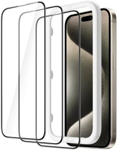 iPhone15 ProMax tیtB Sʕی tB KX  KChgt P[XɊȂ HDNA (15 Pro Max 6.7C`p) [3Zbg] 