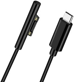 Surface Pro USB-C 充電ケーブル 15V PD充電対応 type C マイクロソフト Surface Pro 6 Pro 5 Pro 4 Pro 3 Surface Go Surface Laptop対応 USB-C充電 1.5M (黒) 送料無料