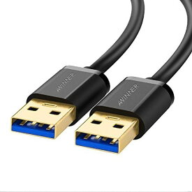 USB 3.0 ケーブル タイプA-タイプA オス-オス 金メッキコネクタ (1m 30寸 ROUND) 送料無料