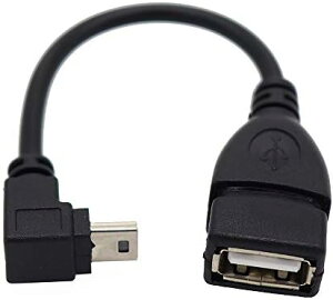 USB miniϊP[u USB(miniB)IX-USB(A)X 90°L^ ϊP[u OTG\t 480Mbps̃f[^][h (0.25ML) 