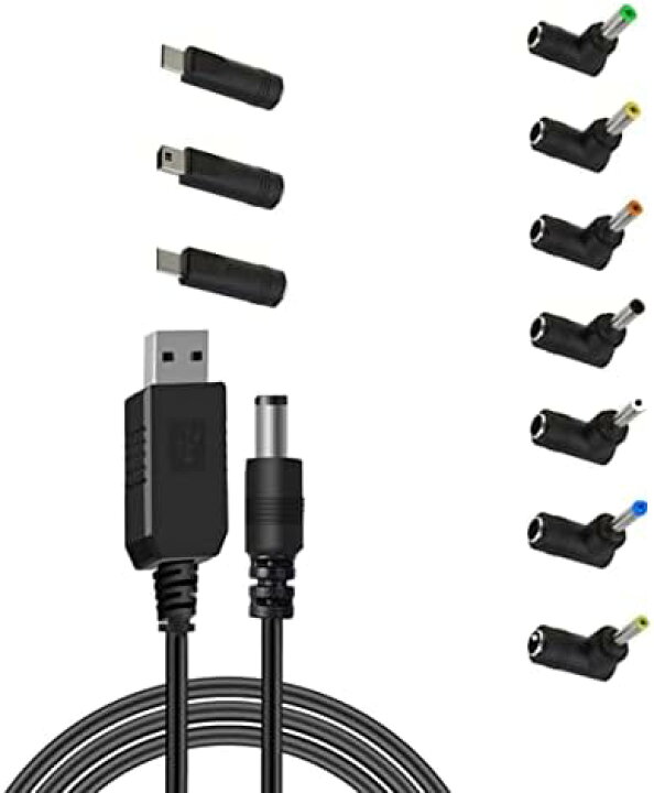 楽天市場】USB ケーブル 変換プラグ付き DC ジャック L型 USB 5V-12V 