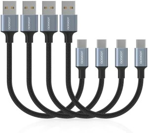 y10cm 4{Zbgz USB C P[u ^CvC }[d+f[^] ő3A USB-A to USB-C For Galaxy S22 S22 Ultra Xperia 5II 1III Nintendo Switch GoPro Hero 9 10̑USB-C@ɑΉ For iphone15[dΉ 