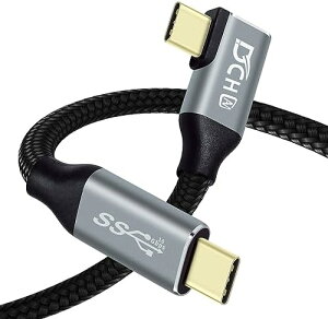 USBC USBC ケーブル L字 PD 100W 20V 5A 超急速充電 4K 60Hz 映像出力 USB3.1 Gen2 10Gbps 高速データ転送 USB Type-C ケーブル ナイロン編み スマホ タブレット ラップトップ SwitchなどタイプC機種対応 (0.5m) 送