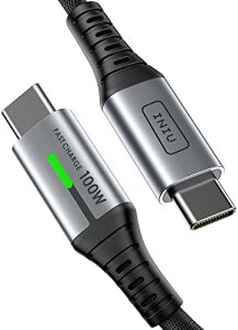 y2mz USB Type C P[u 100W 5A PD QCΉ }[d f[^] Type c to Type c USBP[u ^CvC [dP[u iPhone 15 MacBook Air Pro iPad Xiaomi Samsung Galaxy OPPO Sony Xperia Google PixelUSB-C@Ή 