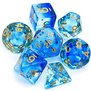 7�� ���ʑ̂̃_�C�X �T�C�R�� 16mm D20 D12 D10 D8 D6 D4 Dungeons and Dragons �ADND�A TRPG�A MTG�Ȃǃe�[�u���Q�[���p (���� �u���[) ��������