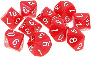 10�� ���ʑ̃_�C�X D10 (1-10) �T�C�R�� 10�ʃ_�C�X Dungeons and Dragons �ADND�A TRPG�A MTG�Ȃǃe�[�u���Q�[���p (���b�h)