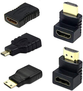 HDMI IϊA_v^ RlN^[ 5ރZbg mini HDMI  micro HDMI 90° 270x L^  RlN^[ SɑΉ 