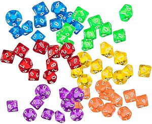 60�� ���ʑ̃_�C�X D10 �T�C�R�� 10�ʃ_�C�X Dungeons and Dragons �ADND�A TRPG�A MTG �_�C�X �Ȃǃe�[�u���Q�[���p (A)