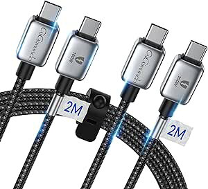 USB C P[uPDΉ100W/5A }[d f[^] fh~Samsung Galaxy MacBook Air Pro iPad Pro Mini Xiaomi OPPO Huawei Sony Xperia Google PixelType-C@Ή (100W 2m+2m)