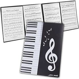 楽譜ファイル 4面 A4サイズ 書き込みできる 6枚収納可 反射しない 4ページ展開 譜面 作曲 レッスン ファイル カバー ピアノ 電子ピアノ アクセサリー