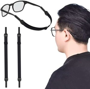 メガネバンド メガネずれ落ち防止 メガネストラップ 眼鏡ずれ落ち防止バンド スポーツ眼鏡ストラップ 眼鏡バンド 調節可能 めがねストッパー めがね固定 ズレ防止 抗菌加工 2枚セット