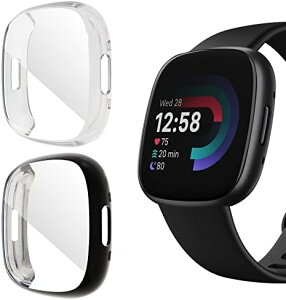Fitbit Sense 2 Jo[ TPU SʕیP[X ߗ Ռz wh~ y C菝h~ 2 Fitbit Versa 4 / Fitbit Sense 2 p +NA